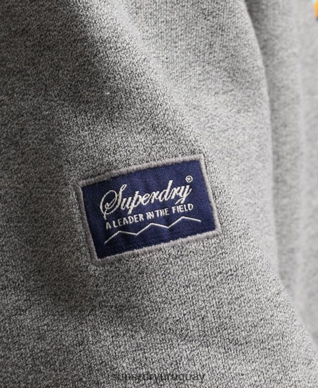 uy Superdry hombres sudadera con capucha y logo de core gris claro DT2N8Z5129 ropa