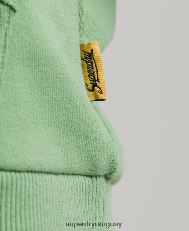 uy Superdry hombres sudadera con capucha y logo de terreno verde DT2N8Z38 ropa