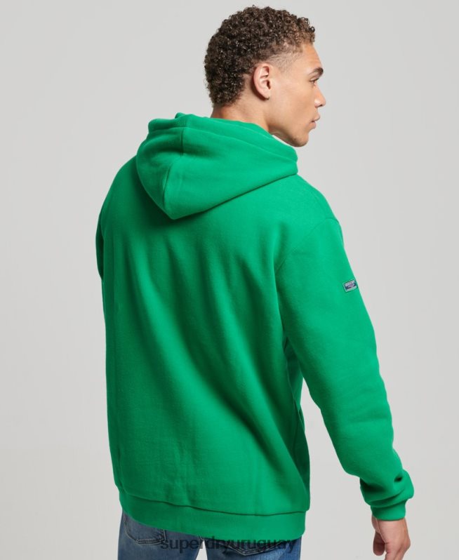 uy Superdry hombres sudadera con capucha y logo del mismo tono bordado verde DT2N8Z5177 ropa