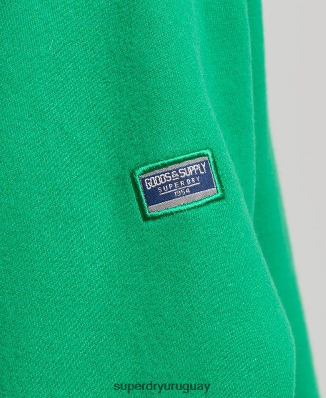 uy Superdry hombres sudadera con capucha y logo del mismo tono bordado verde DT2N8Z5177 ropa