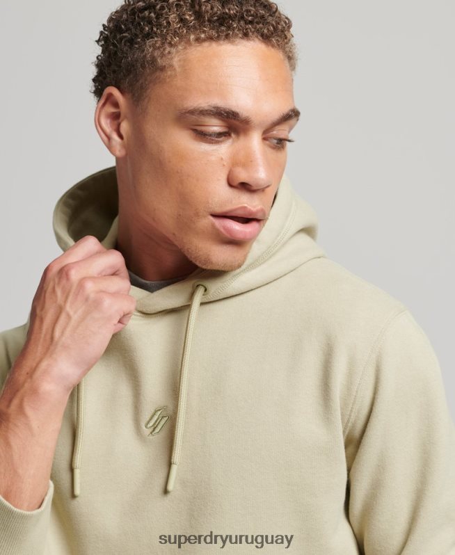 uy Superdry hombres sudadera con capucha y logo deportivo beige DT2N8Z850 ropa