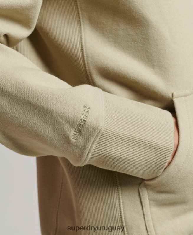 uy Superdry hombres sudadera con capucha y logo deportivo beige DT2N8Z850 ropa