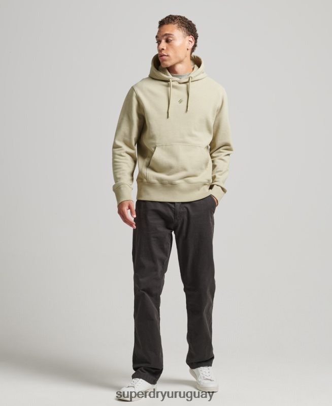 uy Superdry hombres sudadera con capucha y logo deportivo beige DT2N8Z850 ropa