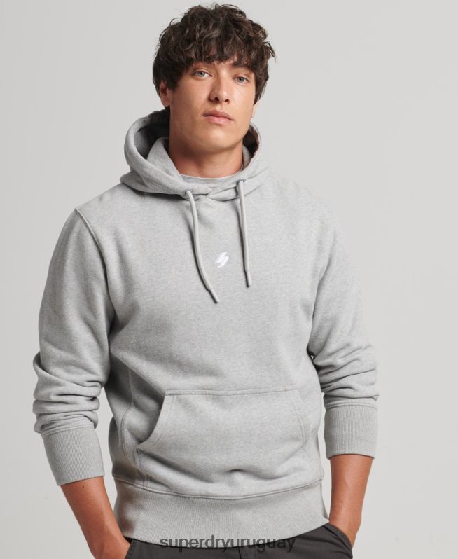 uy Superdry hombres sudadera con capucha y logo deportivo gris DT2N8Z5118 ropa