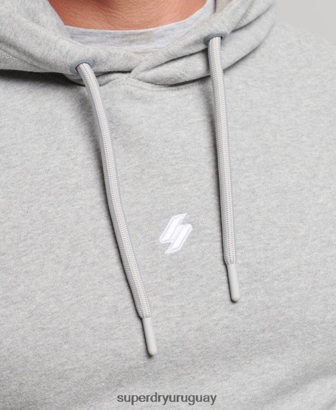 uy Superdry hombres sudadera con capucha y logo deportivo gris DT2N8Z5118 ropa