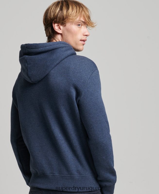 uy Superdry hombres sudadera con capucha y logo esencial de algodón orgánico Armada DT2N8Z521 ropa