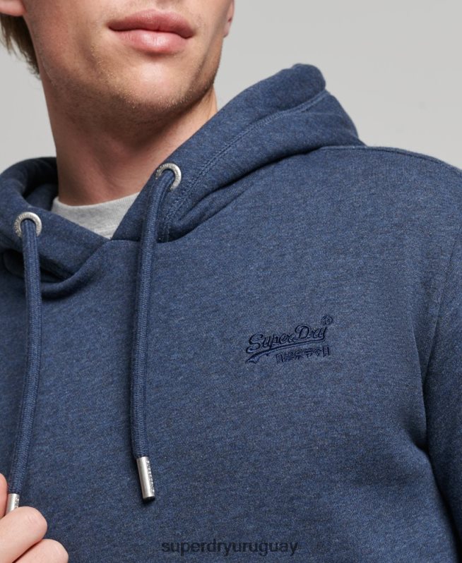 uy Superdry hombres sudadera con capucha y logo esencial de algodón orgánico Armada DT2N8Z521 ropa