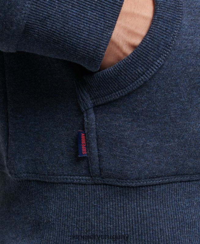 uy Superdry hombres sudadera con capucha y logo esencial de algodón orgánico Armada DT2N8Z521 ropa