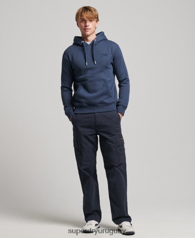 uy Superdry hombres sudadera con capucha y logo esencial de algodón orgánico Armada DT2N8Z521 ropa