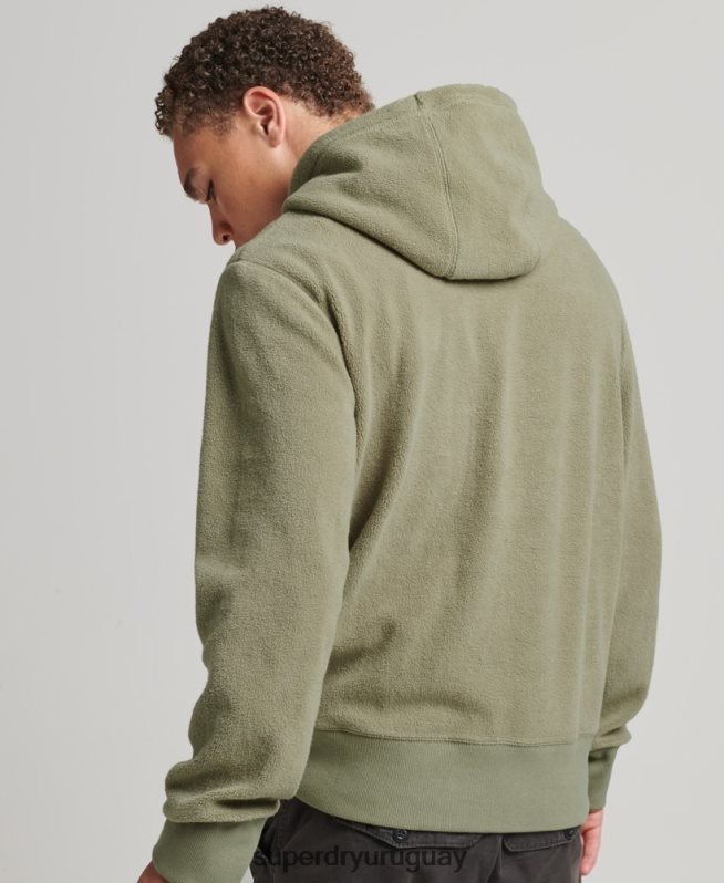 uy Superdry hombres sudadera con capucha y logo gráfico caqui DT2N8Z5012 ropa