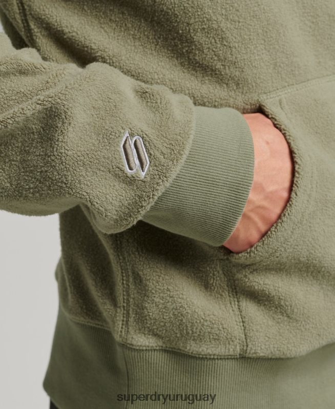 uy Superdry hombres sudadera con capucha y logo gráfico caqui DT2N8Z5012 ropa