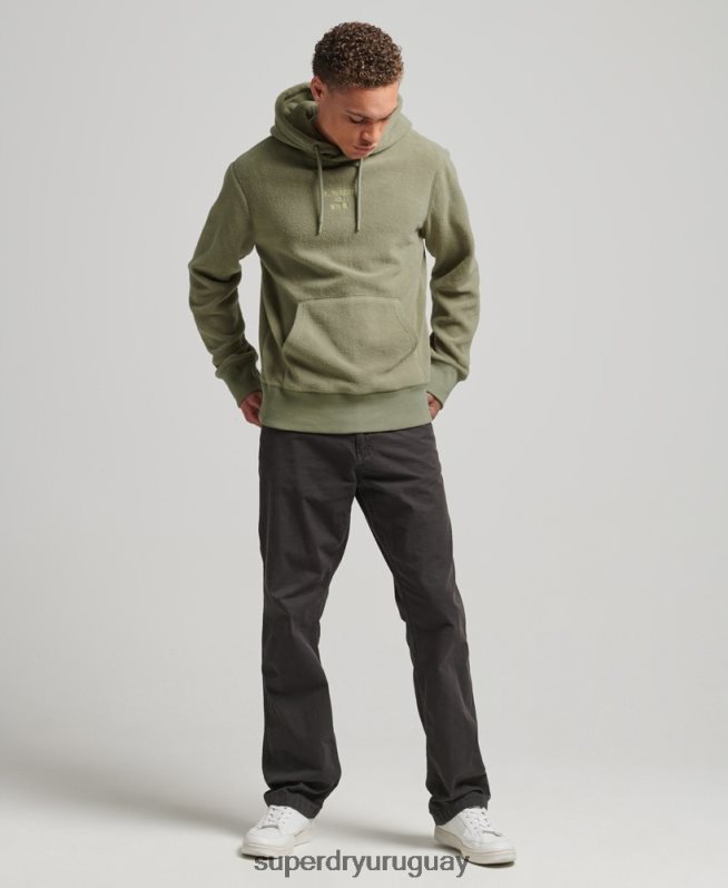 uy Superdry hombres sudadera con capucha y logo gráfico caqui DT2N8Z5012 ropa