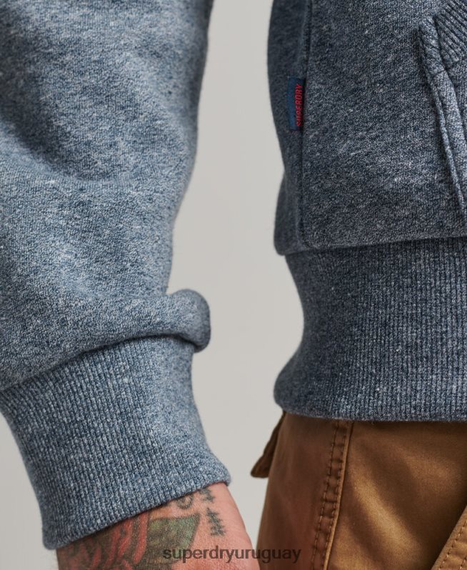 uy Superdry hombres sudadera con capucha y logo gráfico clásico azul DT2N8Z5120 ropa