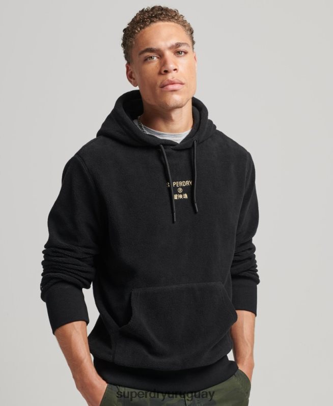 uy Superdry hombres sudadera con capucha y logo gráfico negro DT2N8Z5031 ropa