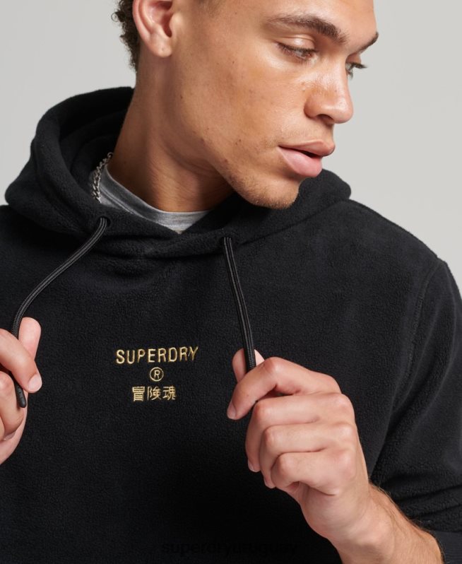 uy Superdry hombres sudadera con capucha y logo gráfico negro DT2N8Z5031 ropa