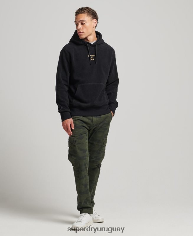 uy Superdry hombres sudadera con capucha y logo gráfico negro DT2N8Z5031 ropa
