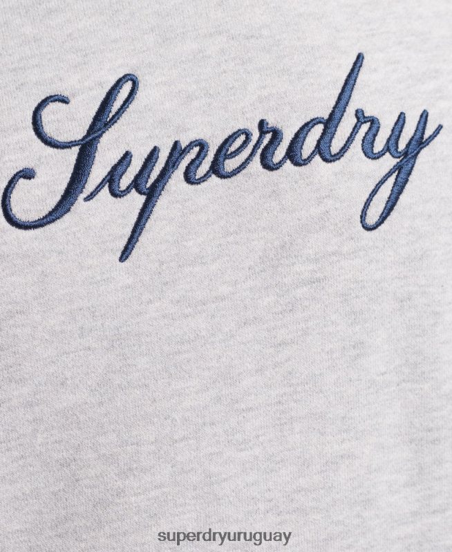 uy Superdry hombres sudadera con capucha y logo gris DT2N8Z619 ropa