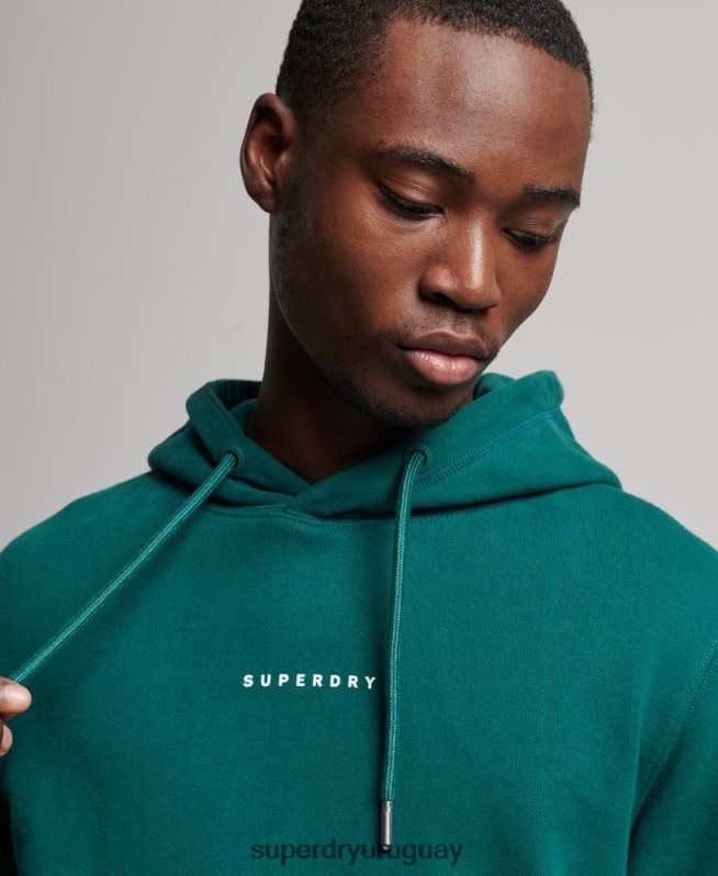 uy Superdry hombres sudadera con capucha y logo verde DT2N8Z482 ropa