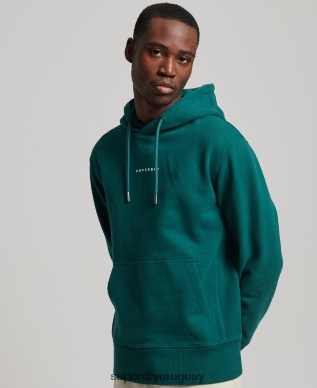 uy Superdry hombres sudadera con capucha y logo verde DT2N8Z482 ropa
