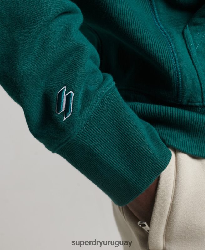 uy Superdry hombres sudadera con capucha y logo verde DT2N8Z482 ropa