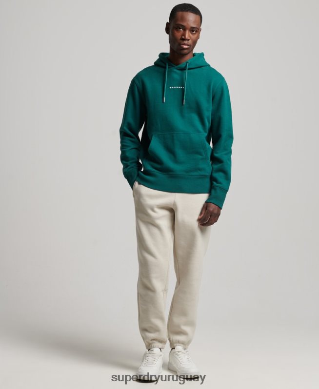 uy Superdry hombres sudadera con capucha y logo verde DT2N8Z482 ropa