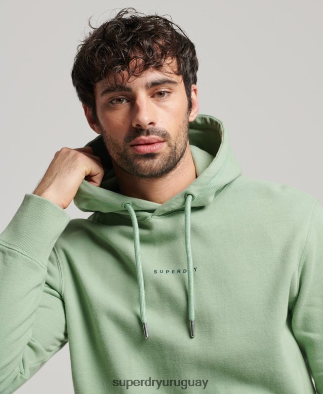 uy Superdry hombres sudadera con capucha y logo verde DT2N8Z493 ropa