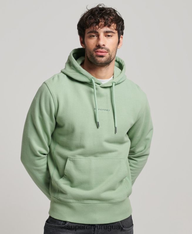 uy Superdry hombres sudadera con capucha y logo verde DT2N8Z493 ropa