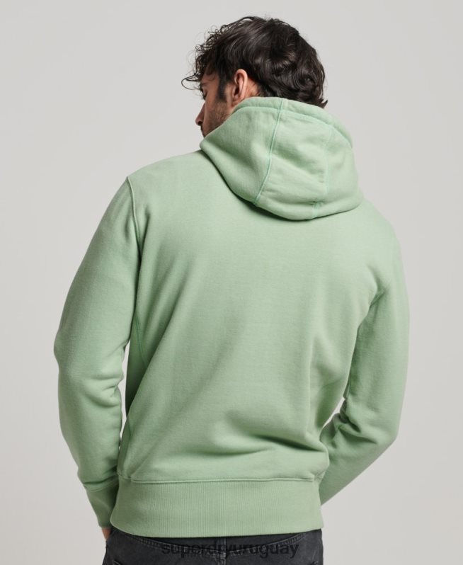 uy Superdry hombres sudadera con capucha y logo verde DT2N8Z493 ropa