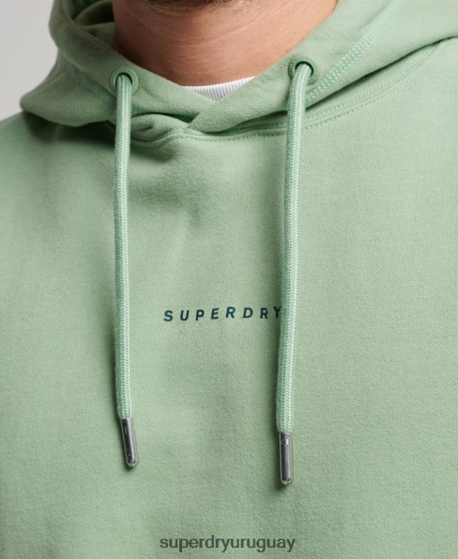 uy Superdry hombres sudadera con capucha y logo verde DT2N8Z493 ropa