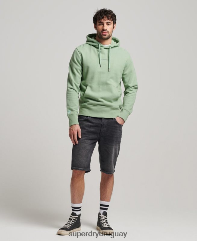 uy Superdry hombres sudadera con capucha y logo verde DT2N8Z493 ropa