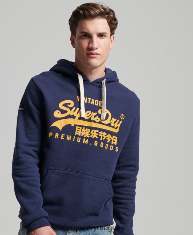 uy Superdry hombres sudadera con capucha y logo vintage Armada DT2N8Z5045 ropa
