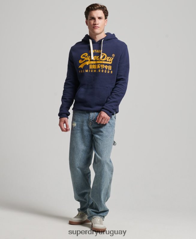 uy Superdry hombres sudadera con capucha y logo vintage Armada DT2N8Z5045 ropa