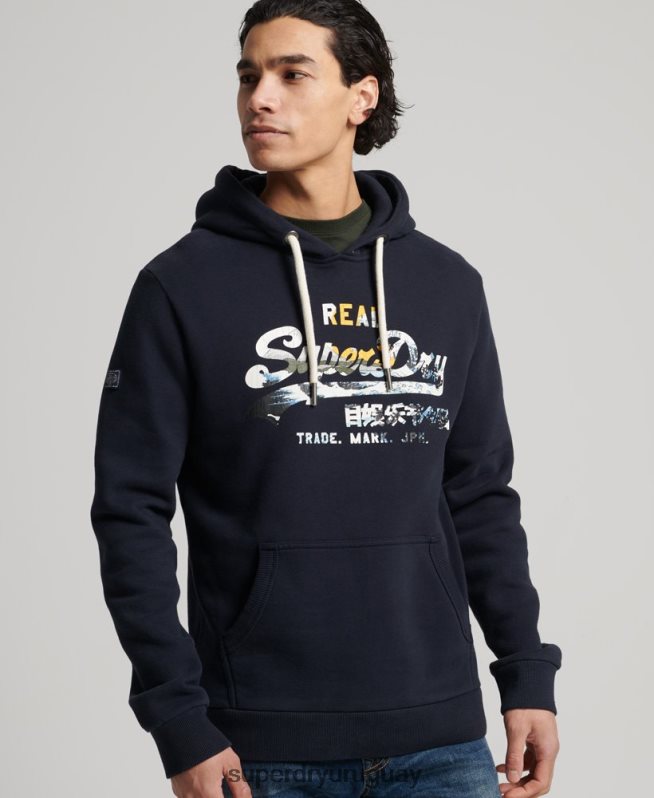 uy Superdry hombres sudadera con capucha y logo vintage Armada DT2N8Z5186 ropa