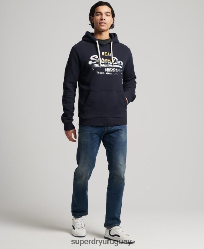 uy Superdry hombres sudadera con capucha y logo vintage Armada DT2N8Z5186 ropa