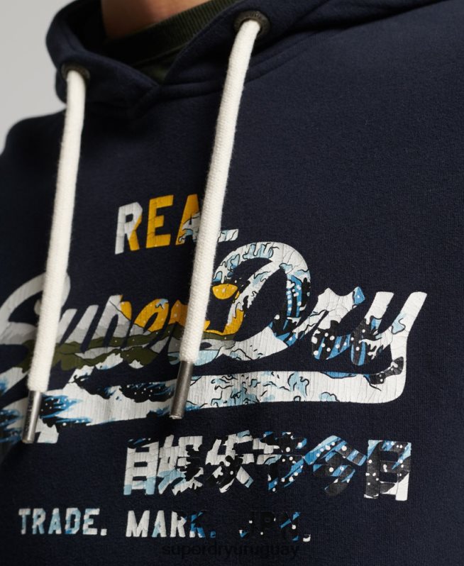 uy Superdry hombres sudadera con capucha y logo vintage Armada DT2N8Z5186 ropa