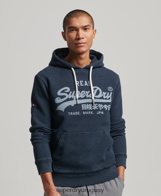 uy Superdry hombres sudadera con capucha y logo vintage Armada DT2N8Z649 ropa