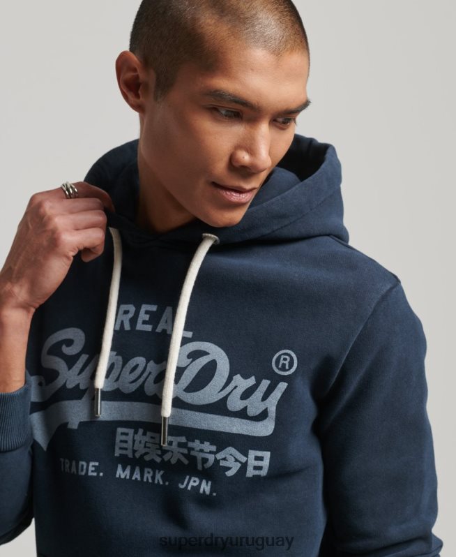 uy Superdry hombres sudadera con capucha y logo vintage Armada DT2N8Z649 ropa