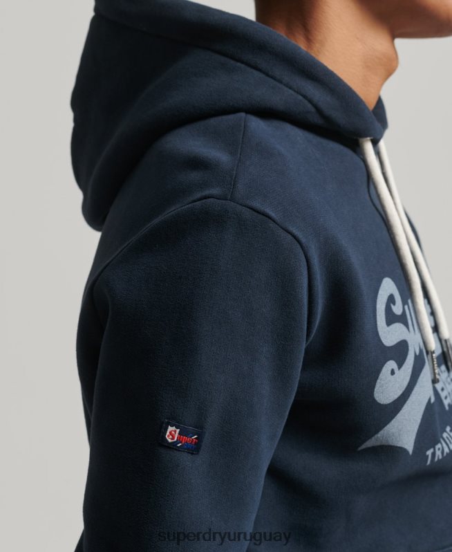 uy Superdry hombres sudadera con capucha y logo vintage Armada DT2N8Z649 ropa