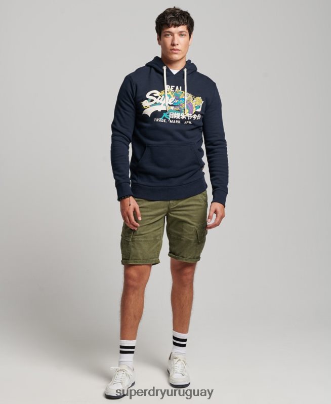 uy Superdry hombres sudadera con capucha y logo vintage Armada DT2N8Z697 ropa