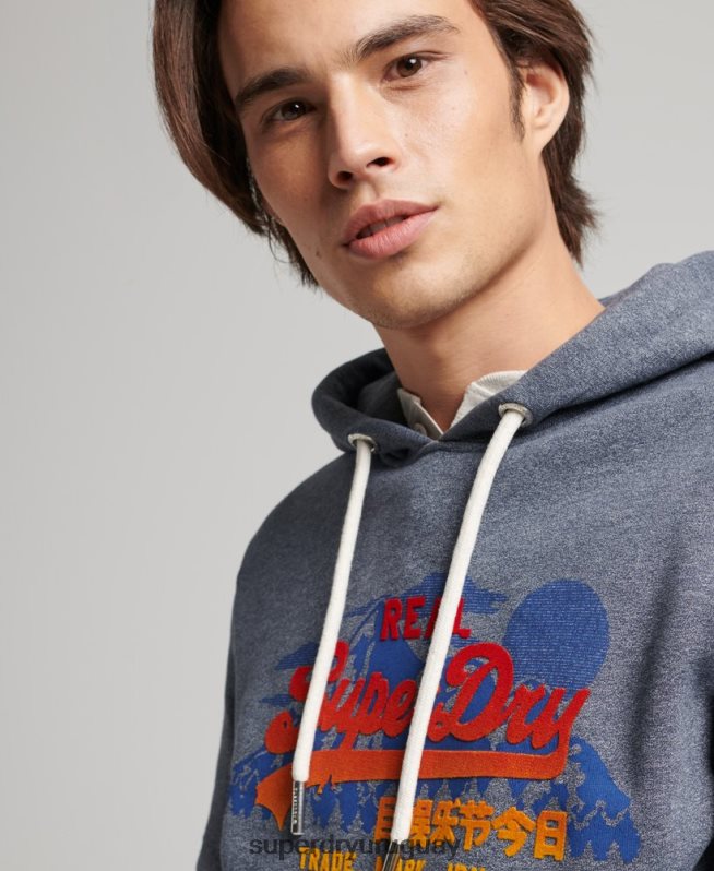 uy Superdry hombres sudadera con capucha y logo vintage Armada DT2N8Z729 ropa