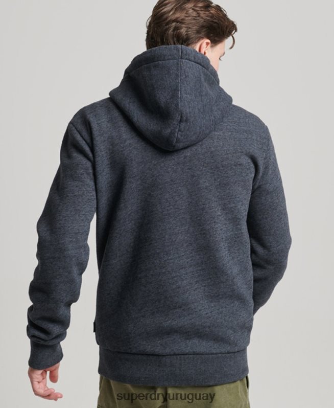 uy Superdry hombres sudadera con capucha y logo vintage en relieve Armada DT2N8Z767 ropa