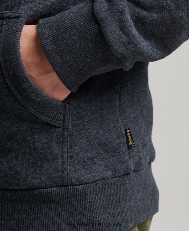 uy Superdry hombres sudadera con capucha y logo vintage en relieve Armada DT2N8Z767 ropa