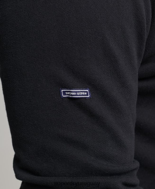 uy Superdry hombres sudadera con capucha y logo vintage negro DT2N8Z5223 ropa