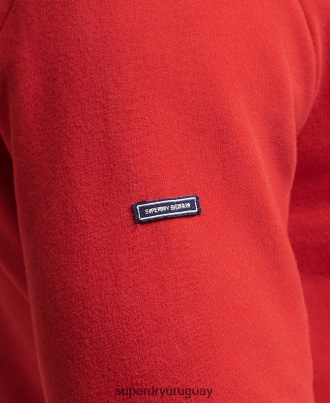 uy Superdry hombres sudadera con capucha y logo vintage rojo DT2N8Z5162 ropa