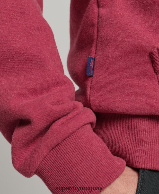 uy Superdry hombres sudadera con capucha y logo vintage rojo DT2N8Z826 ropa