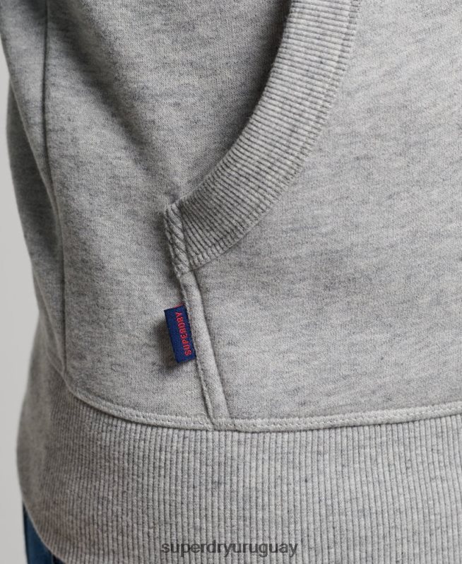 uy Superdry hombres sudadera con capucha y logo vintage verde DT2N8Z576 ropa