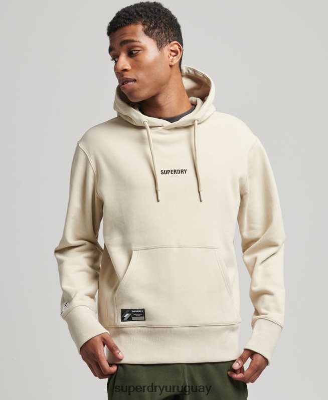 uy Superdry hombres sudadera con capucha y micro logo beige DT2N8Z5997 ropa