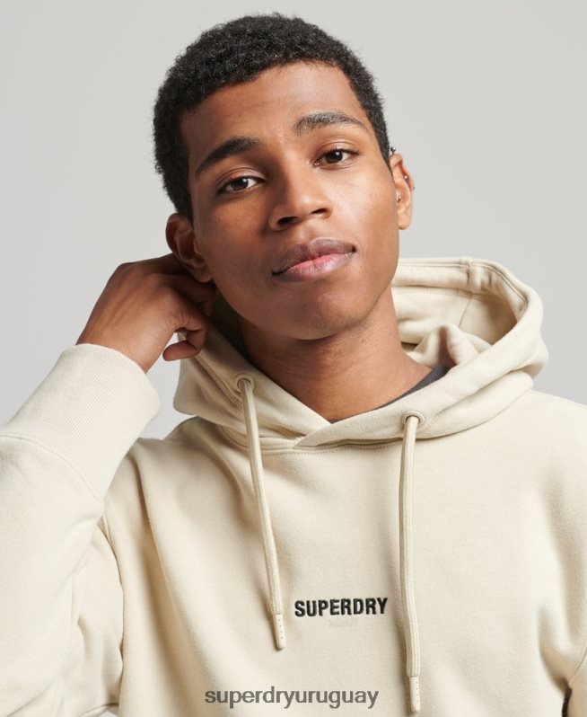 uy Superdry hombres sudadera con capucha y micro logo beige DT2N8Z5997 ropa