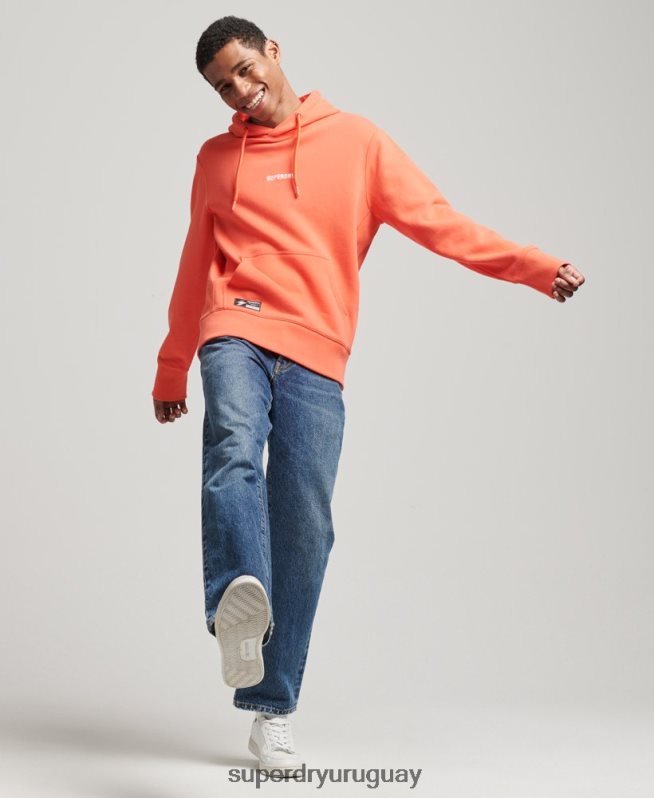 uy Superdry hombres sudadera con capucha y micro logo coral DT2N8Z6012 ropa