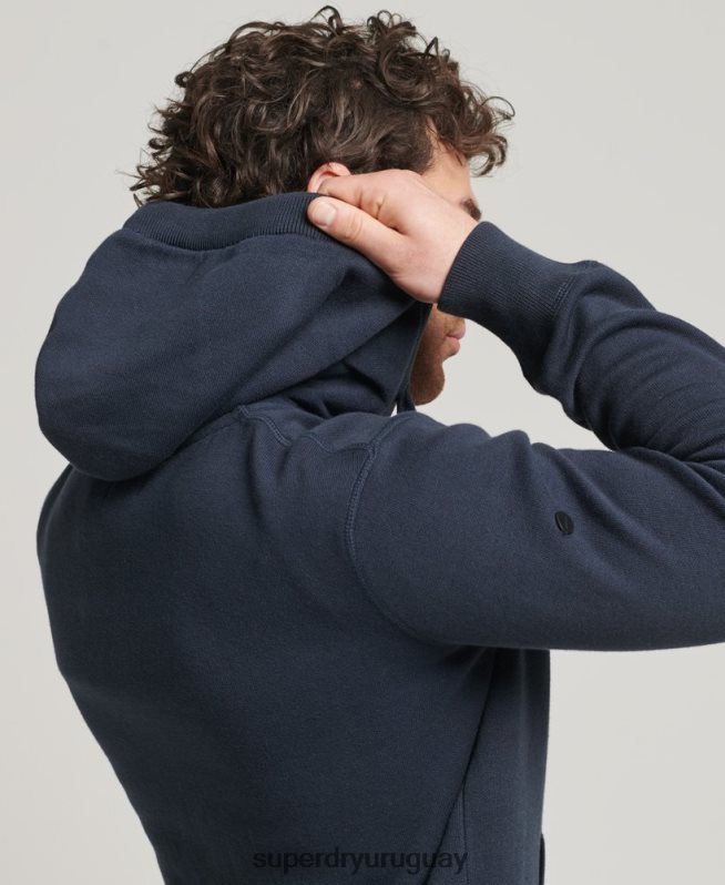 uy Superdry hombres sudadera con cremallera Essential de algodón orgánico Armada DT2N8Z5266 ropa
